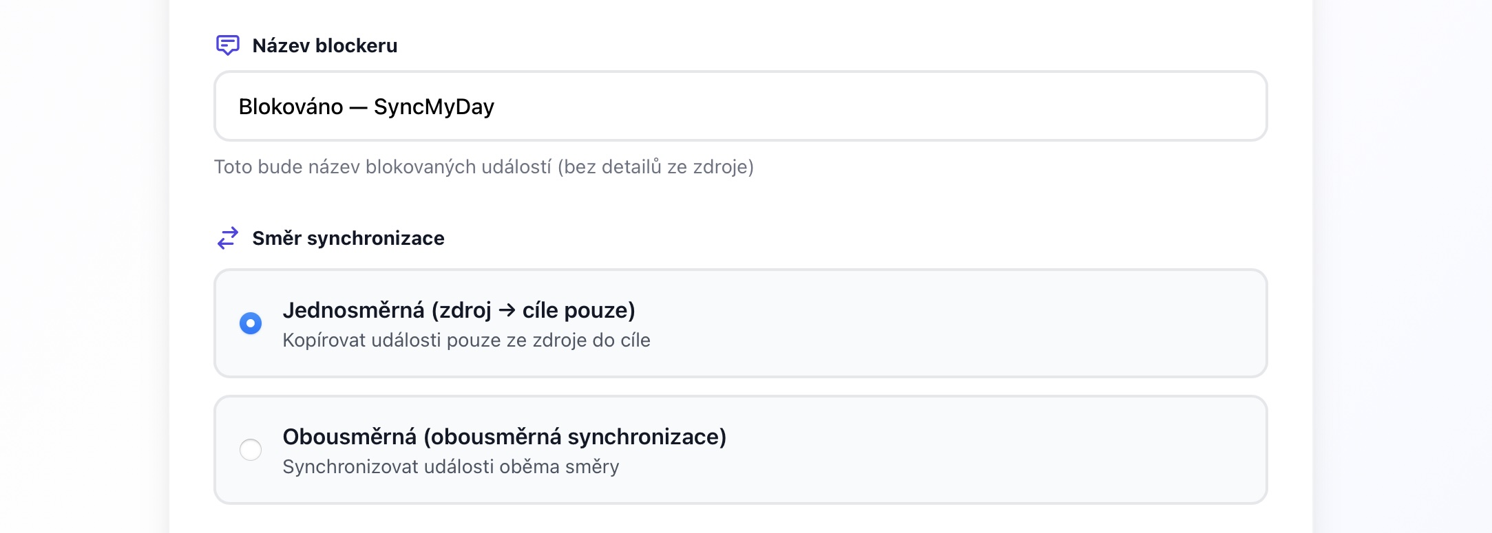 Blocker title input field